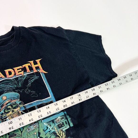 Megadeth T-Shirt Mens Large Black Heavy Cotton Crew Neck Short Sleeve Graphic - Picture 7 of 9